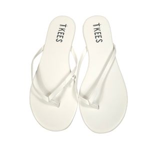 TKEES Thong Flip Flops White